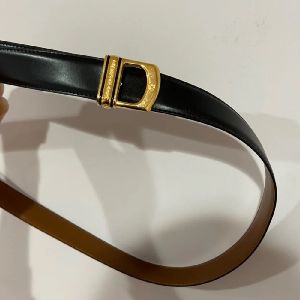 NEW Montblanc Men’s Gold Black Buckle Belt
